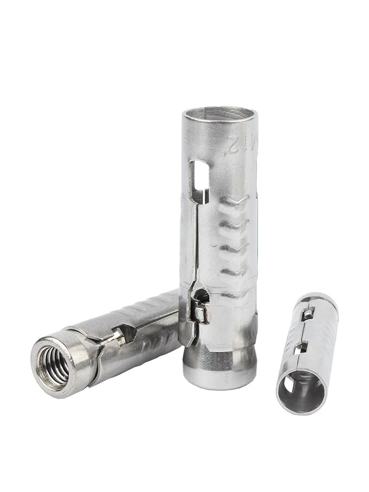 Description Picture 6 of itemM6 M8 M10 M12 304 Stainless Steel SUS Fish Scale Tube Three-piece One-piece Gecko Internal Expansion Bolt Concrete Anchor Screw