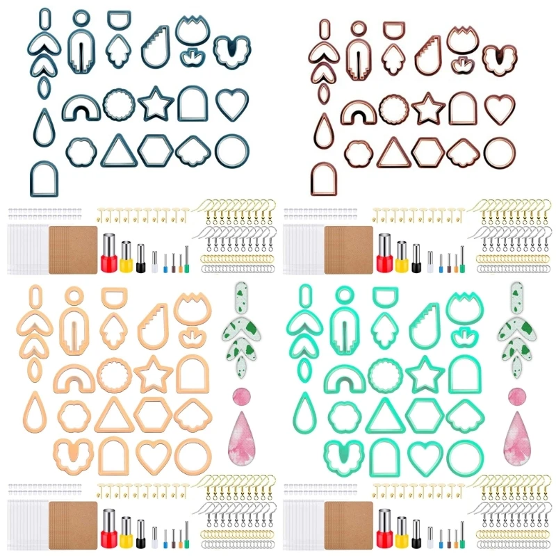 

142pcs Clay Cutter DIY Earrings Ceramic Craft Cutting Mold Baking Mould DIY new arrival