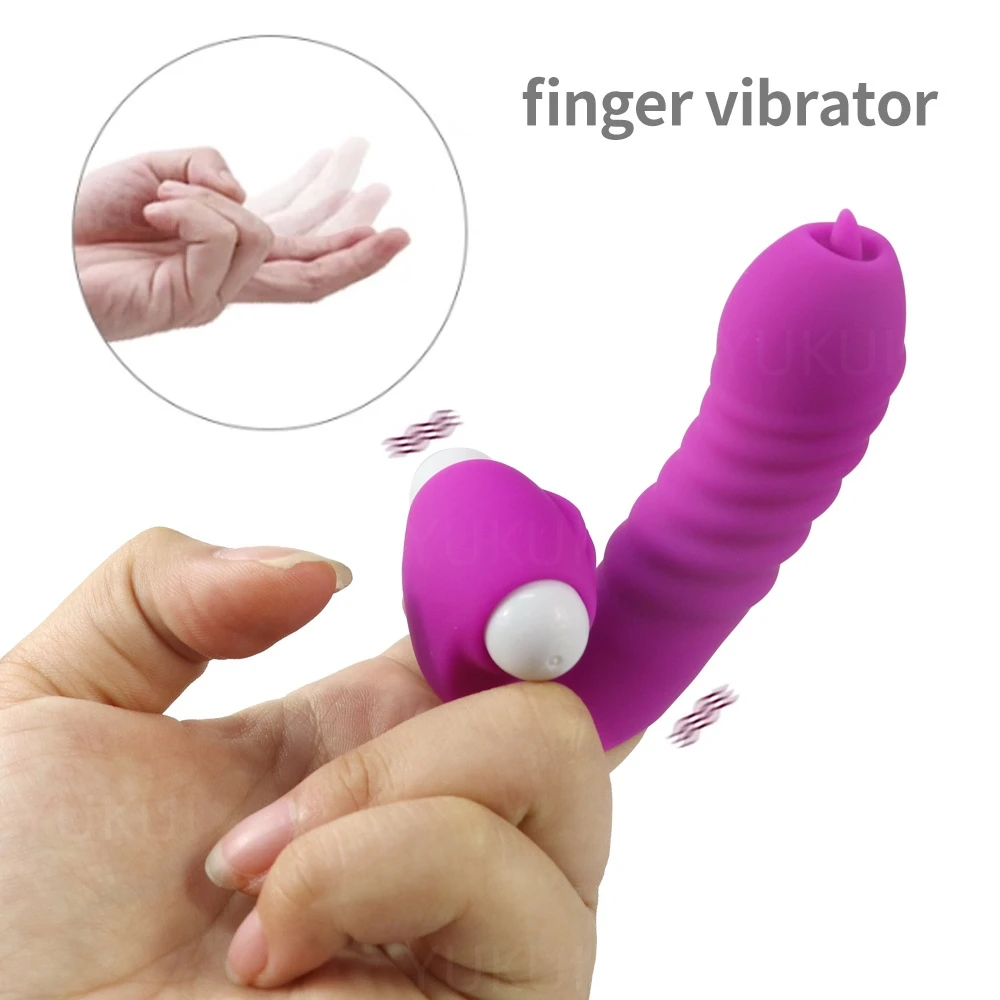 Copri dito vibratore Leccare la lingua Massaggiatore Giocattoli sessuali per donne Orgasmo del punto G Clitoride Stimolare la coppia F_voghion.com