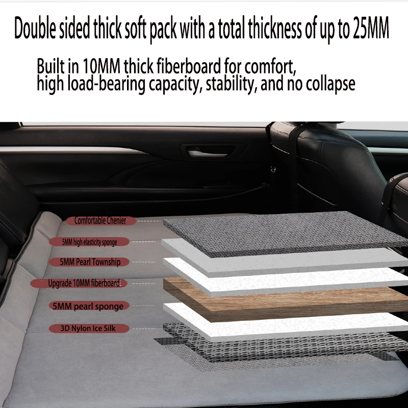 Car Camping Mattress Portable Folding Bed Car Rear Seat Travel Camping Mattress for Sleeping Automotive Interior Accessories