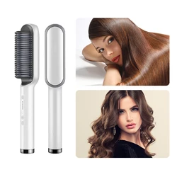 2 In 1 Hair Straightener Brush Professional Hot Comb Straightener for Wigs Hair Curler Straightener Comb Styling Tools New
