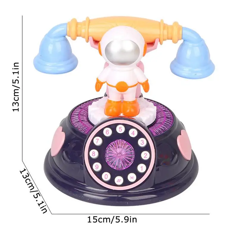 Retro Corded Landline Phone Toy Astronaut Kids Corded Landline Phone Toy Portable Vintage Rotary Phone Toy For Living Room Home images - 6