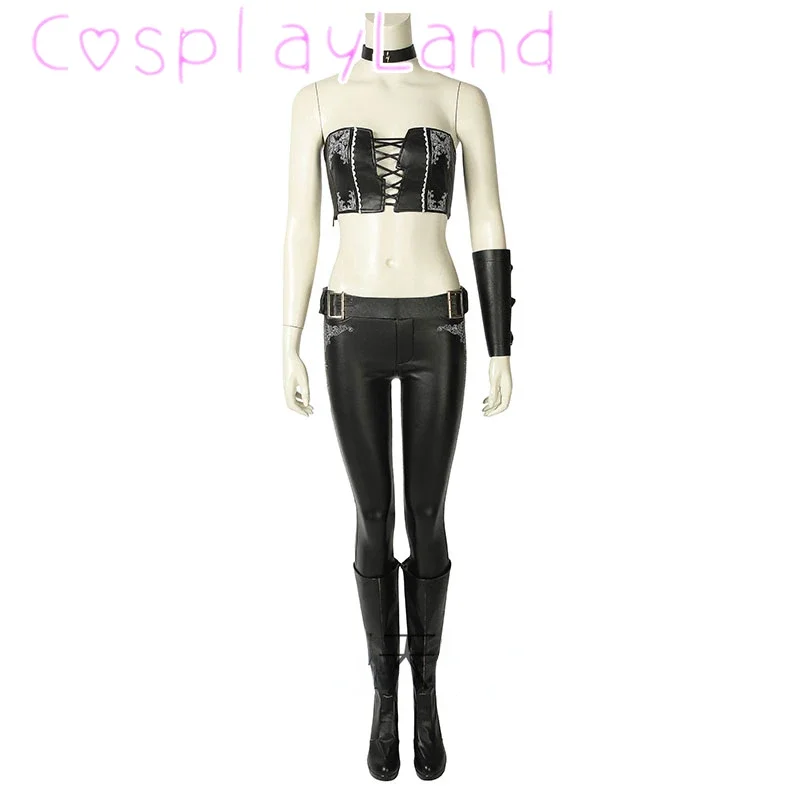 Trish Cosplay Costume DMC 5 Trish Costumes Black Tube Top Pants Accessories Outfit Full Set Sexy Women Suit Comic Con Cosplay