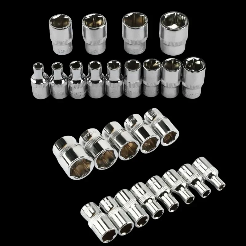 1-Piece 1/4 Drive Inch 4 4.5 5 5.5 6 7 8 9 10 11 12 13 14mm Ratchet Wrench Socket Head Sleeve Double End Hand Tools