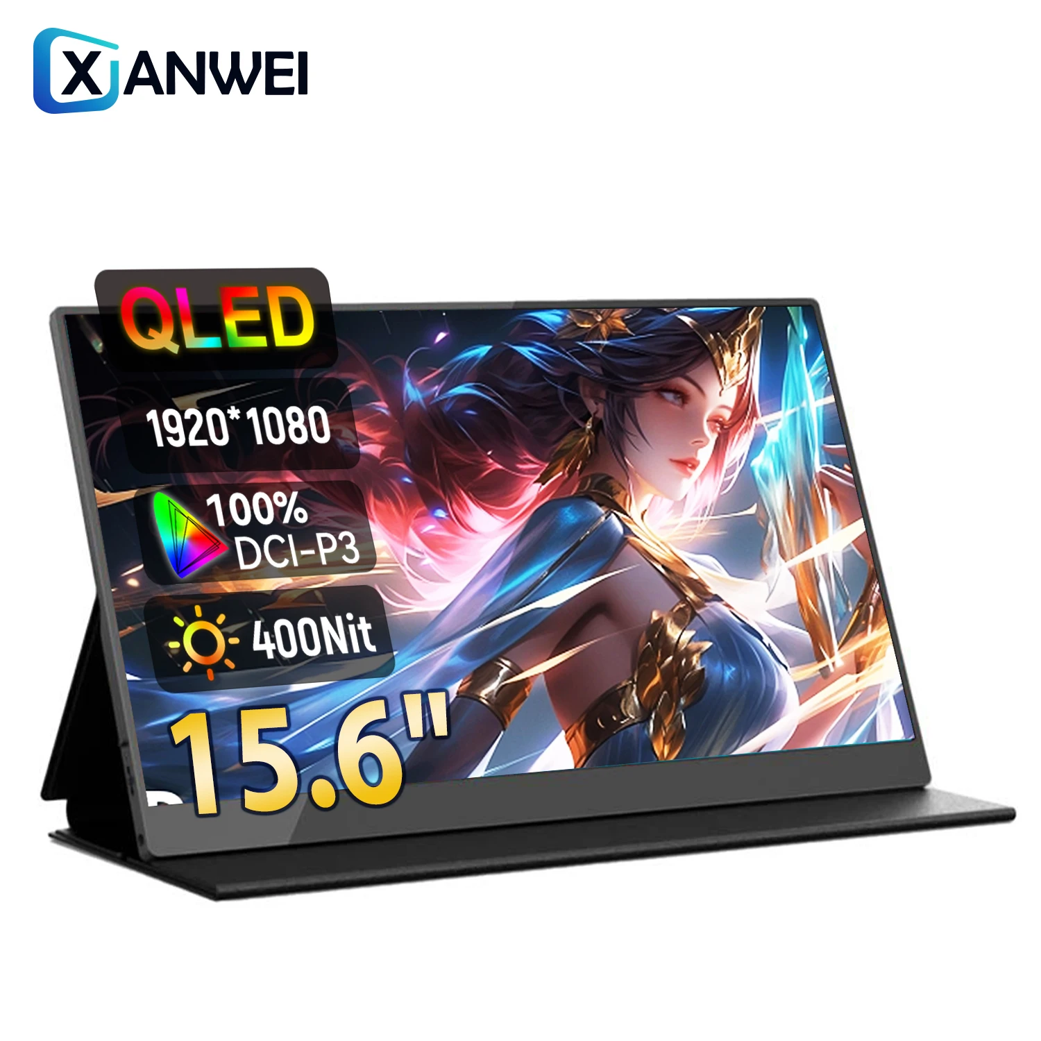 QLED ޴  HDR FHD ܺ ȭ, Ʈ PS5/4 ġ Xbox  ̴ PC, USB HDMI ȣȯ, 15.6 ġ