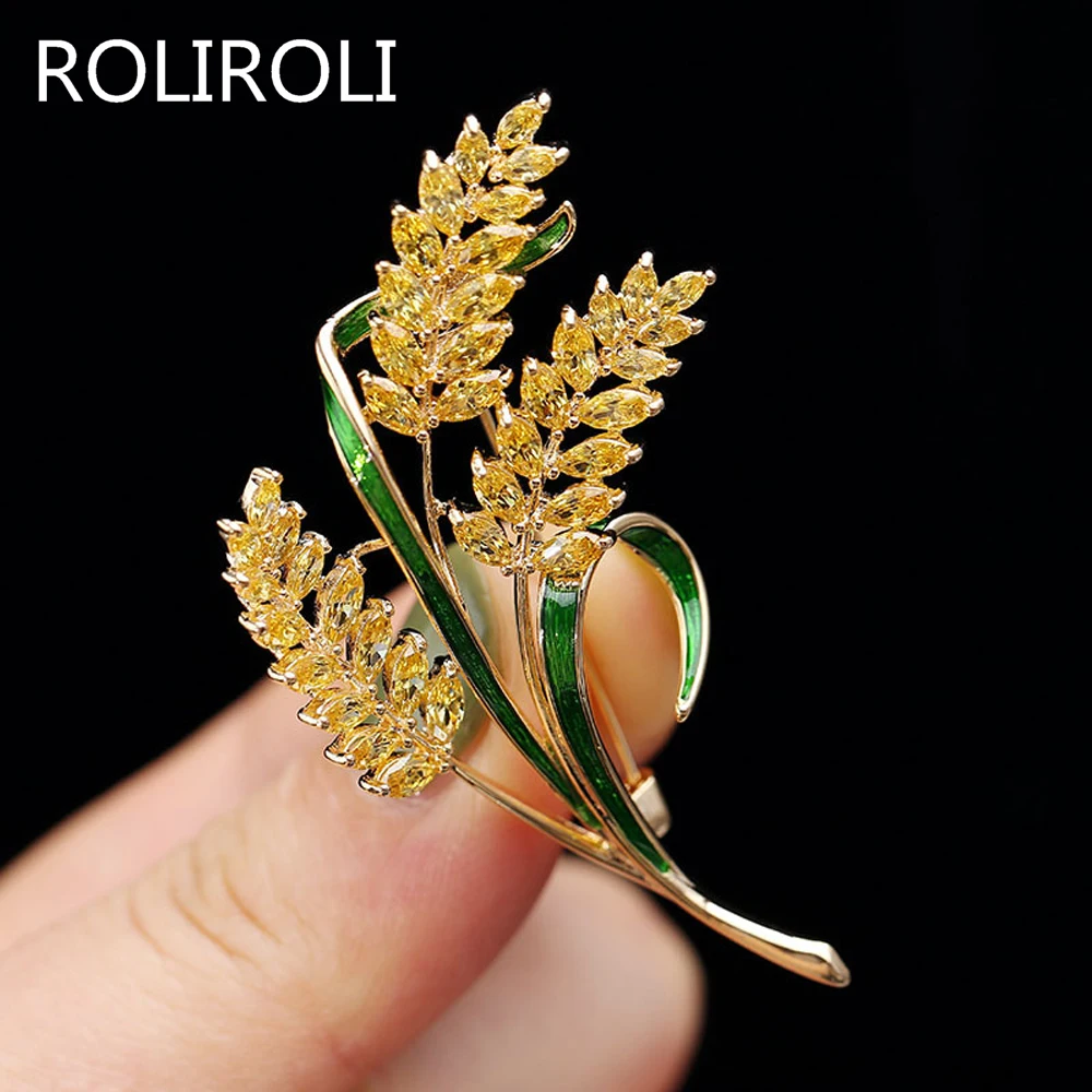 

Wheat Ear Brooches Zircon Jewelry Women Fashion Clothing Accessories Female Pins and Brooch