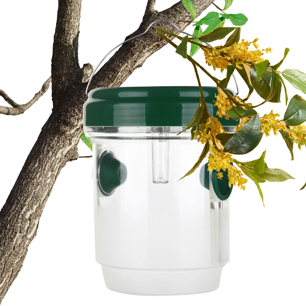 2Pcs Solar Wasp Trap Solar Powered Bee Traps Waterproof hanging Hornet Killer with LED Light Outdoor Wasp Deterrent for Outside