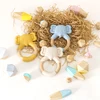 1Pc Baby Health Teether Toy Bracelet Food Grade Kawaii Animal Silicone Pendant Wood Ring Teething Rattle Baby Accessories Toys 2