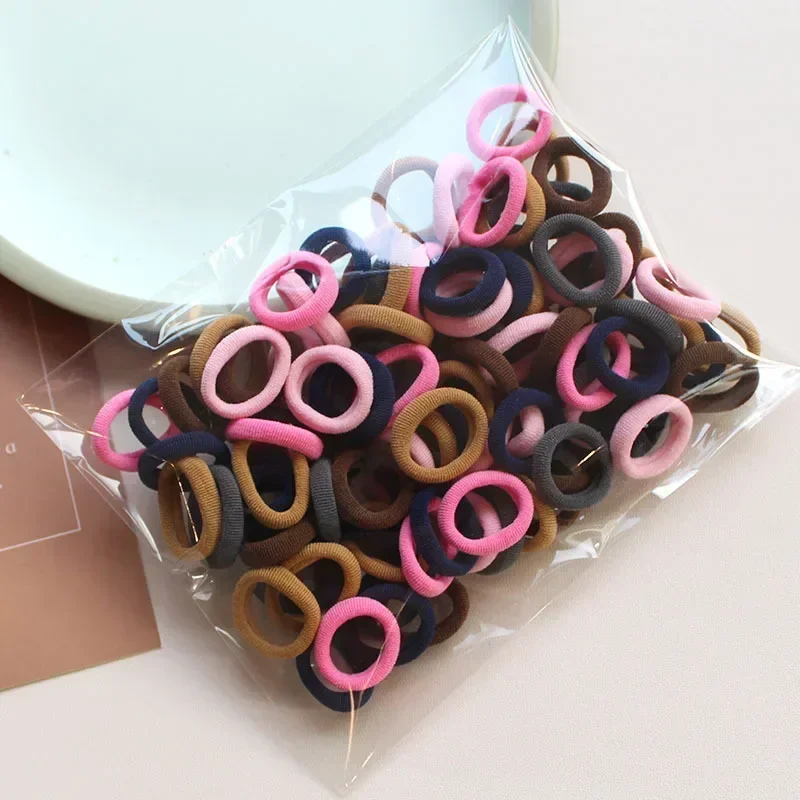 thumbnail image 1 of Bandas elásticas de nailon de colores para el pelo para mujeres y niñas, para sujetar colas de caballo, pequeñas bandas de goma para el pelo, accesorios para el pelo de moda para niños, 1 of 5