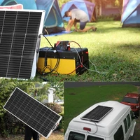 Kit de panneau solaire flexible 240W, système solaire hors réseau 12V et contrôleur de charge solaire pour camping-car, bateau, caravane, recharge de batterie en extérieur 5