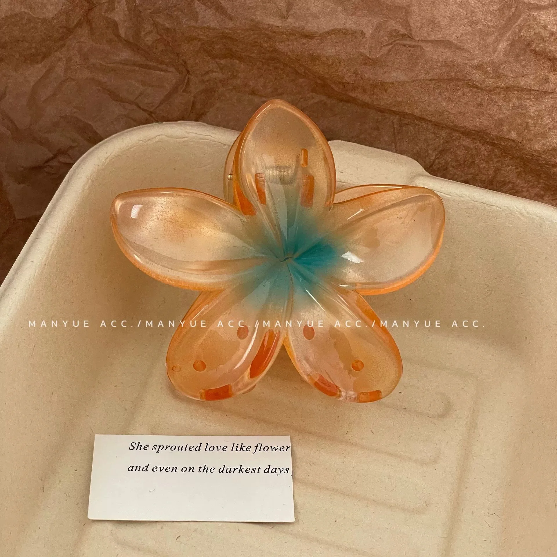 Elegant Gradient Hair Clips Flower Hair Claws Big Size Fashion Head Wear Hairpin for Women Girls Crab Barrette Hair Accessories