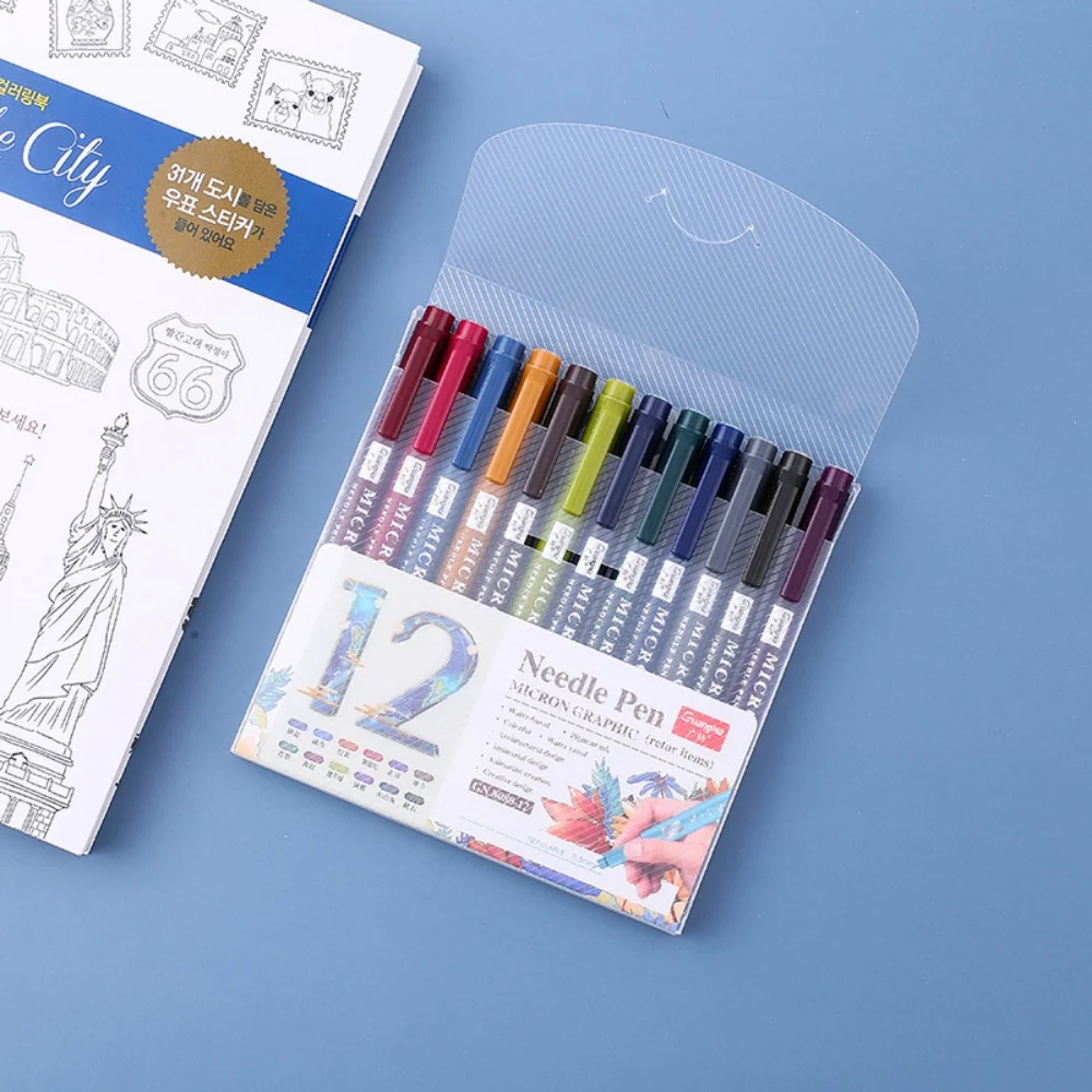 12 Farben 0,5 Micro, Fineliner-Stift-Set, Tinte, Stift mit feiner Spitze, Multi-Liner, Skizzieren, Anime, Künstlerillustration / technisches Zeichnen – Detail 10