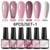 6Pcs Nude Pink Gel Nail Polish Set Winter Colors Semi Permanent Varnish Soak Off UV LED Gel Nail Art Manicure Base Top Coat Kit 3