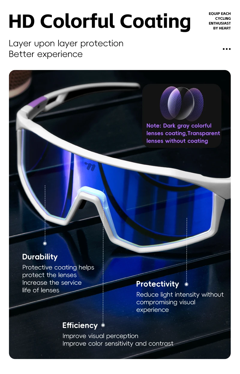 WEST BIKING Photochrome Fahrradbrille UV400 Schutz Unisex Fahrrad Sonnenbrille MTB Rennrad Brille Brillen Fahrradbrille – Detail 11