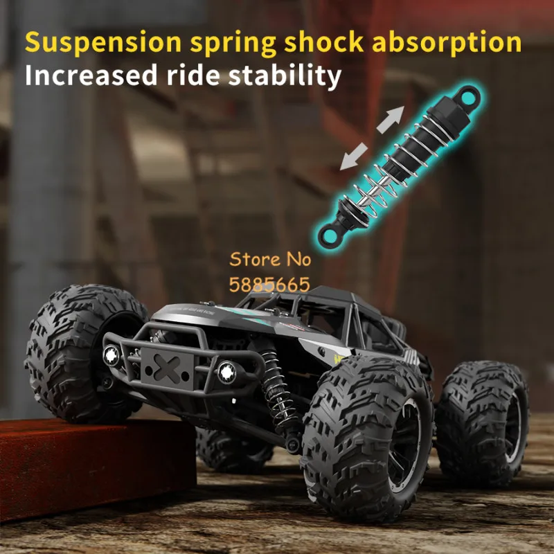 1:14 70KM/H High Speed Drift Alloy Remote Control Truck 2.4G 4WD Lighting Control Speed Adjust Shock Absorption RC Car Truck Toy 5