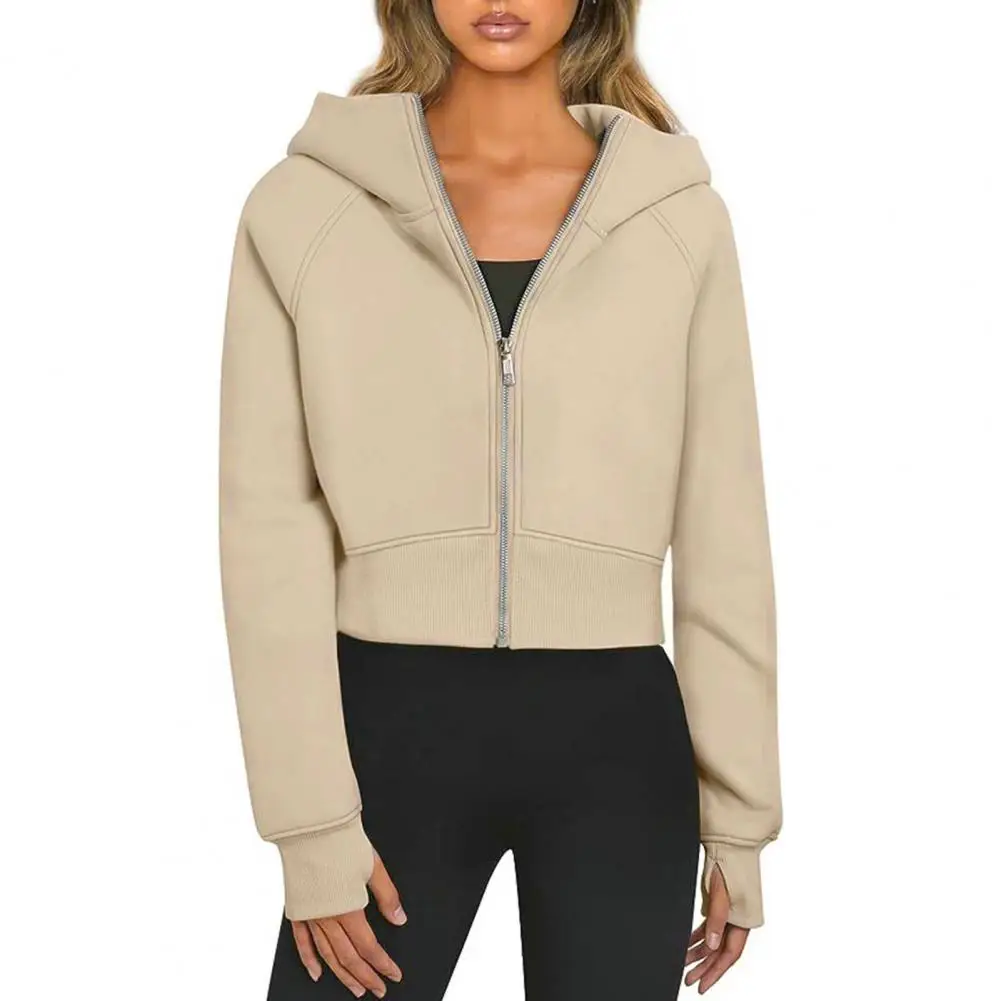 

Women's Autumn And Winter Coat Hoodie Soft Plush Solid Color Loose Cardigan Long Sleeve Casual Sports Hooded Jacket