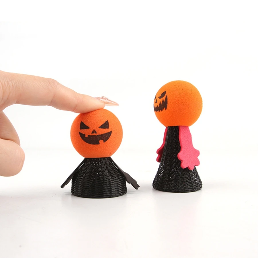 1pc new Halloween cat toy, pet bouncing elf cat toy accessories, teasing pumpkin head spring human doll
