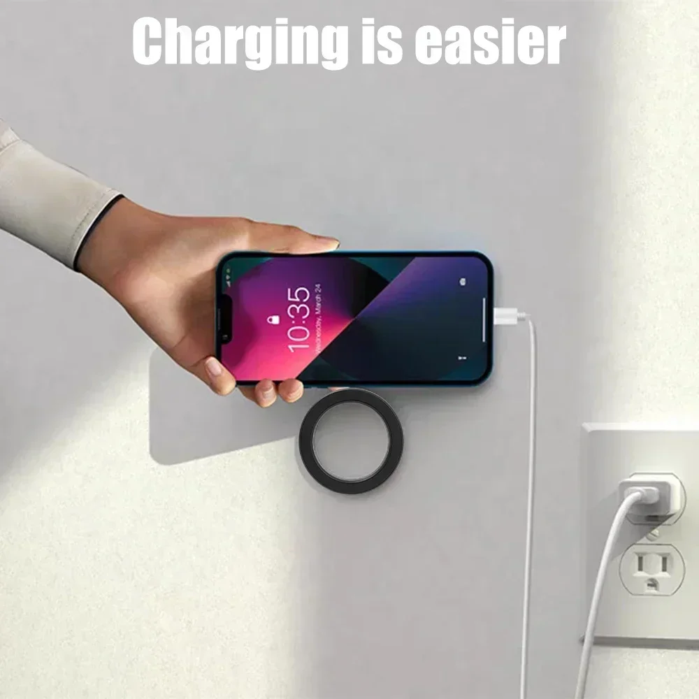 MagSafe Magnetic Ring Holder - Adhesive Strong Magnet for Wall Mounting Mobile Phones & Tablets