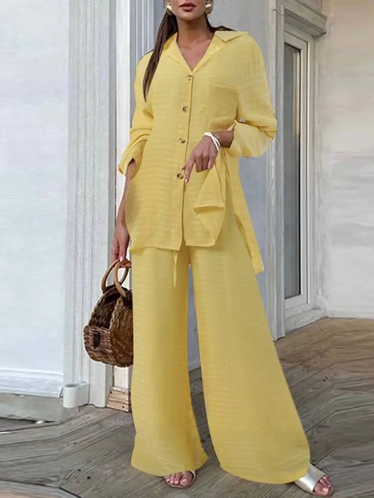 Celmia Fashion Pocket Sets Women 2 PCS 