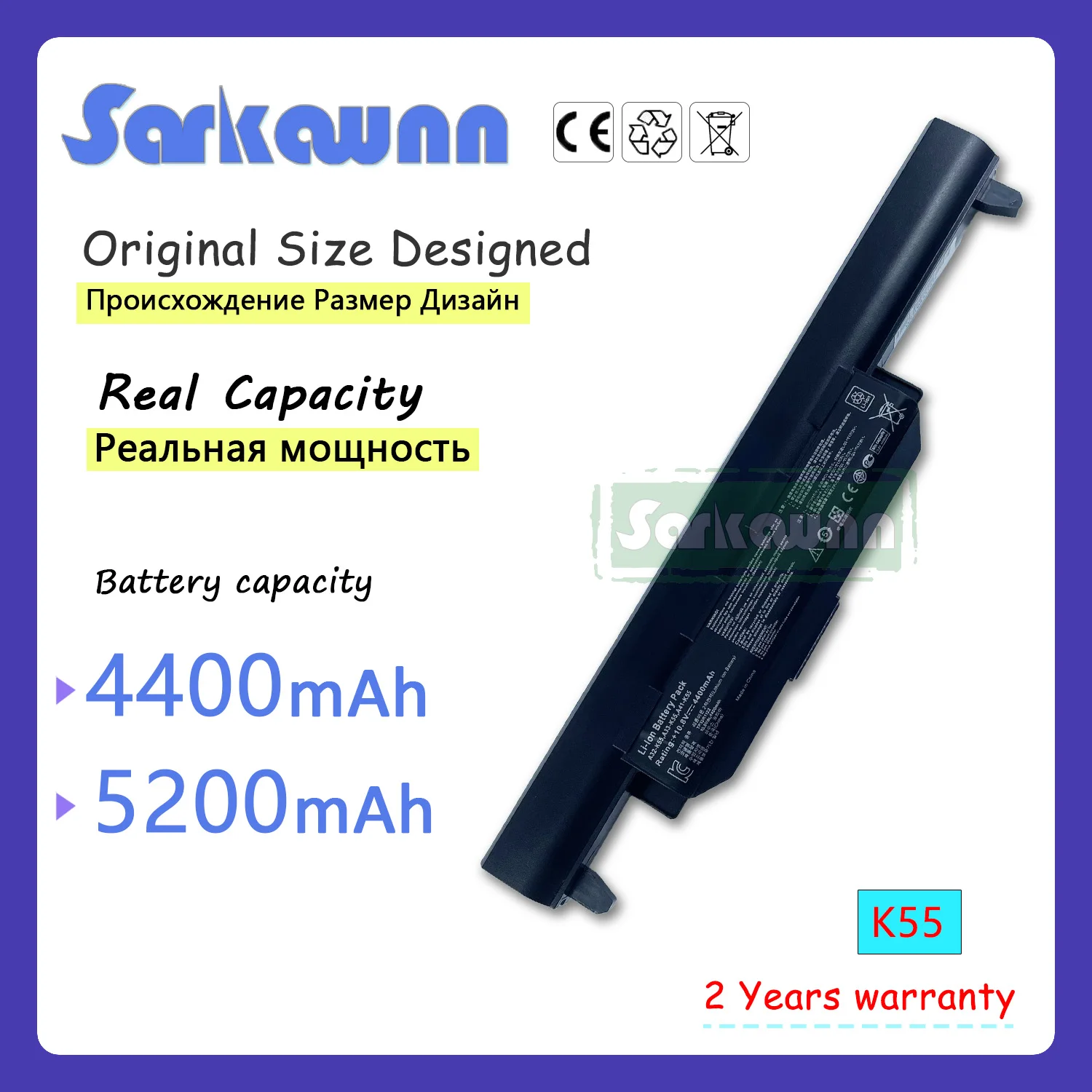 Sarkawnn-bateria do Portátil para Asus 5200mah A41-k55 A32-k55 A33-k55 A45 A45d A45de Ia45