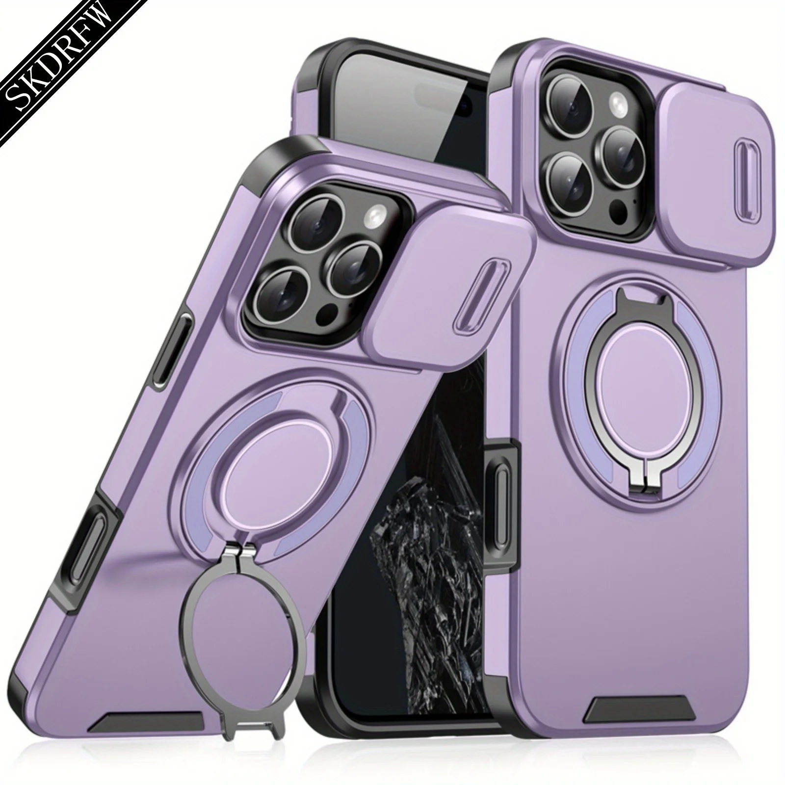 360-Degree Rotating Ring & Magnetic Suction Stand Phone Case