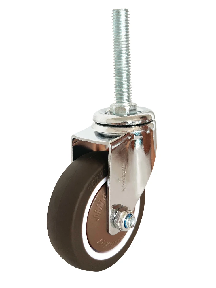 Roda de Parafuso Alongada Tpr Universal Wheel Roda Muda à Prova de Poeira Anti-enrolamento Pesado Borracha M12 x 60 1pc