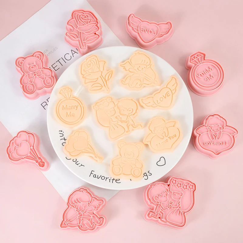 Heart Shaped Cookie Cutters Near  Love Plastic Cookie Cutters 3d - 4pcs  Valentine's - Aliexpress