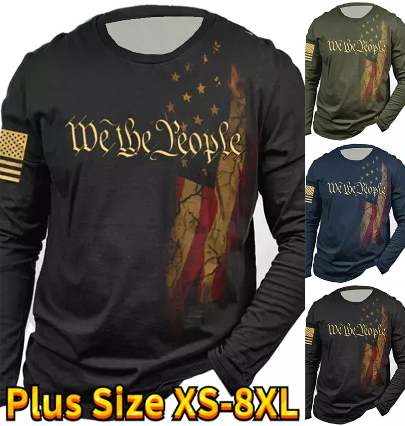 

Уличный Модный пуловер, зимний мужской топ с круглым вырезом, новый дизайн, Повседневная Свободная футболка с длинным рукавом и принтом, осенняя Винтажная Футболка