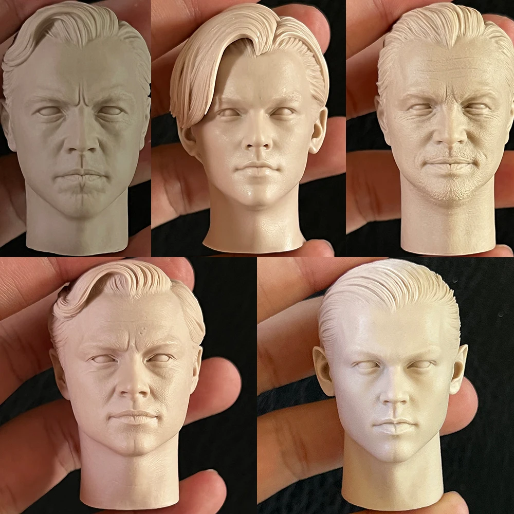 

Unpainted 1/6 Scale Younger/Old White Model Leonardo DiCaprio Little Plum Nancy Head Sculpt Model for 12 inches Action Figure