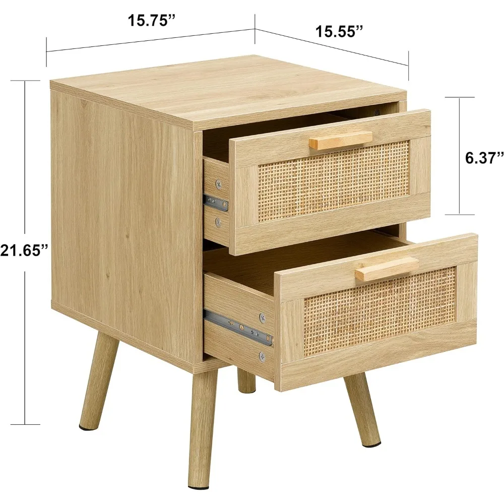 Hand Made Rattan & Wood Accent Tables 2