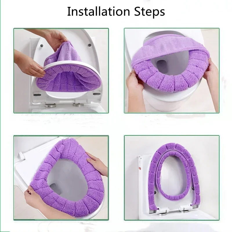 Knitted Toilet Mat Washable Antifreeze Toilet Cover Thickened Knitted O Type Universal Seat Toilets Pad Cushion 1PC toilet seat cover toilet mat toilet seat cushion