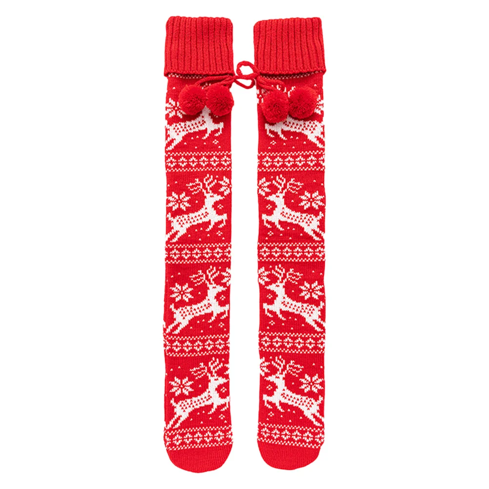 

1 Pair of Christmas Socks Elk Pattern Stockings Fashion Loose Socks for Female