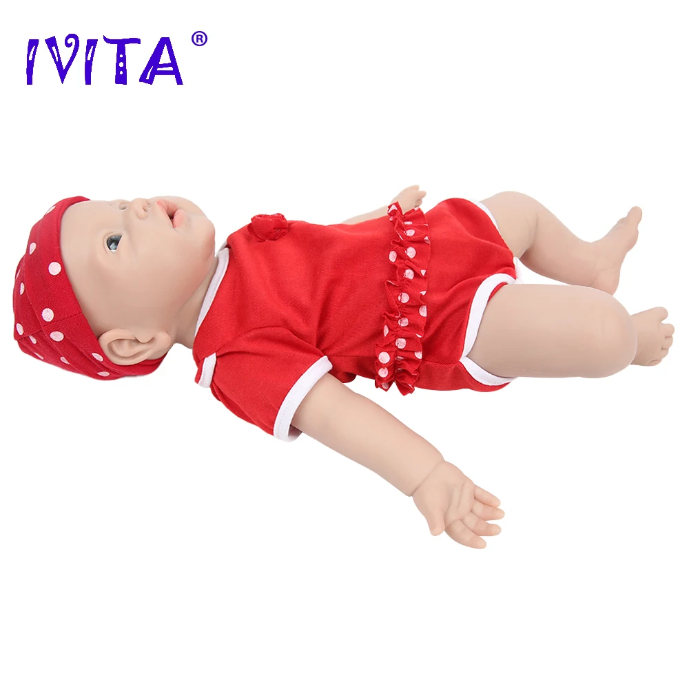 IVITA WG1526 43cm 2.69kg 100% Full Body Silicone Reborn Baby Girl Doll  Realistic Dolls Unpainted DIY Blank Babe Children Toys 5