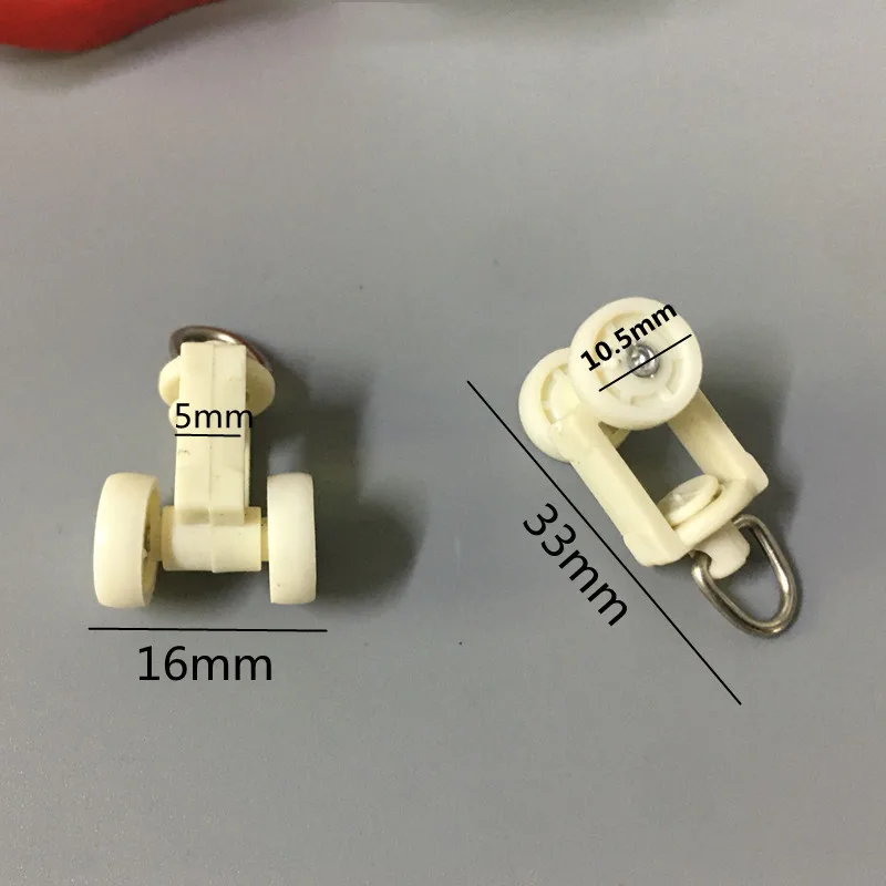 Description Picture 4 of item45pcs Curtain Rail Pulley Mute Track Hook Ring Roller Bathroom Curtains Blinds Plastic Track Pulley Curtain Accessories