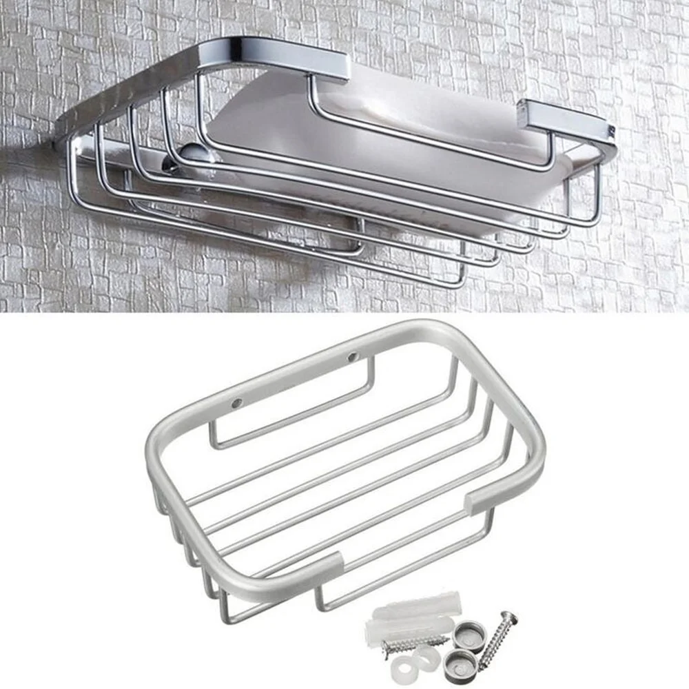 

1pc Stainless Steel Soap Dishes Wall Mounted Soap Holder Shower Bathroom Storage Box Container Soap Dish Basket Tray Rack