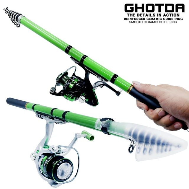 Portable Spincasting Fishing Rod Reel Set 1.5-3m Fishing Rod Metal Spool  Reel 5.5:1 Saltwater Freshwater Travel Fishing Combo - AliExpress