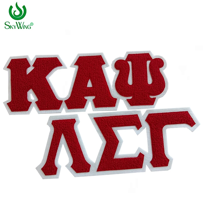 Patch Per Abbigliamento Lettera Greca Lettere Dell'Alfabeto Logo Soror Alpha Kappa Psi Lambda Sigma Gamma Iron On Ciniglia Patch