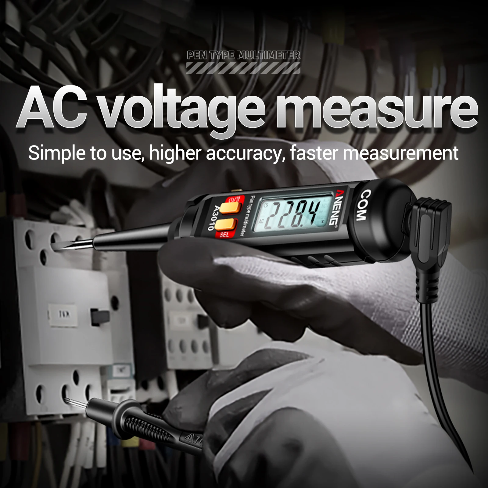 ANENG A3010 4000 Counts Pen-Type Multimeter True-RMS Backlight Multi Meter Digital Auto Range Tester LCD Electrician Tools digital multimeter,multimeter tester
