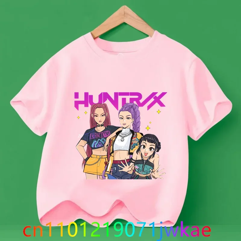 Hots enfants T-shirt KPop démon chasseurs film col rond dessin animé filles garçons T-shirt décontracté bébé imprimer mode décontracté fille vêtements