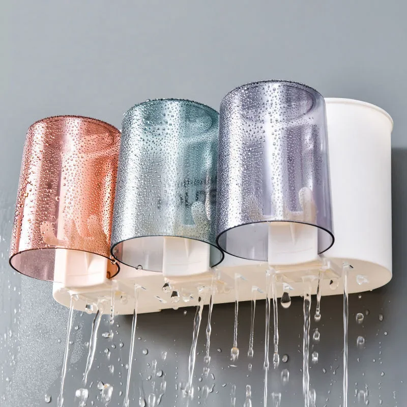 Toothbrush Holder Wall Set, Toothbrush Cup, Mouthwash Cup, Toothpaste Squeezer, Tooth Household Washing Table Shelf Rack