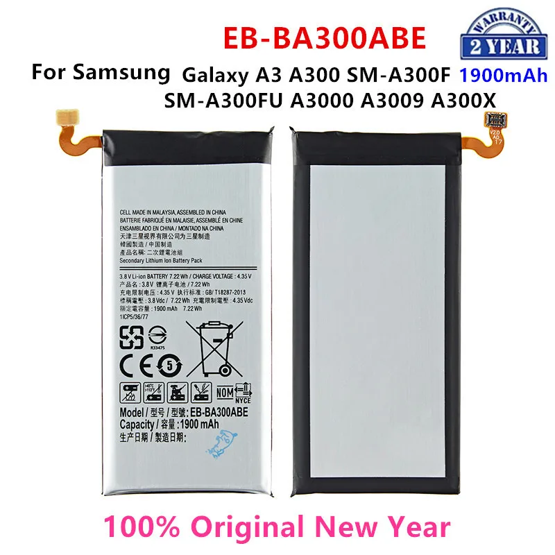

SAMSUNG оригинальная EB-BA300ABE 1900 мА/ч, батарея для Samsung Galaxy A3 A300 SM-A300F SM-A300FU A3000 A3009 A300X мобильный телефон