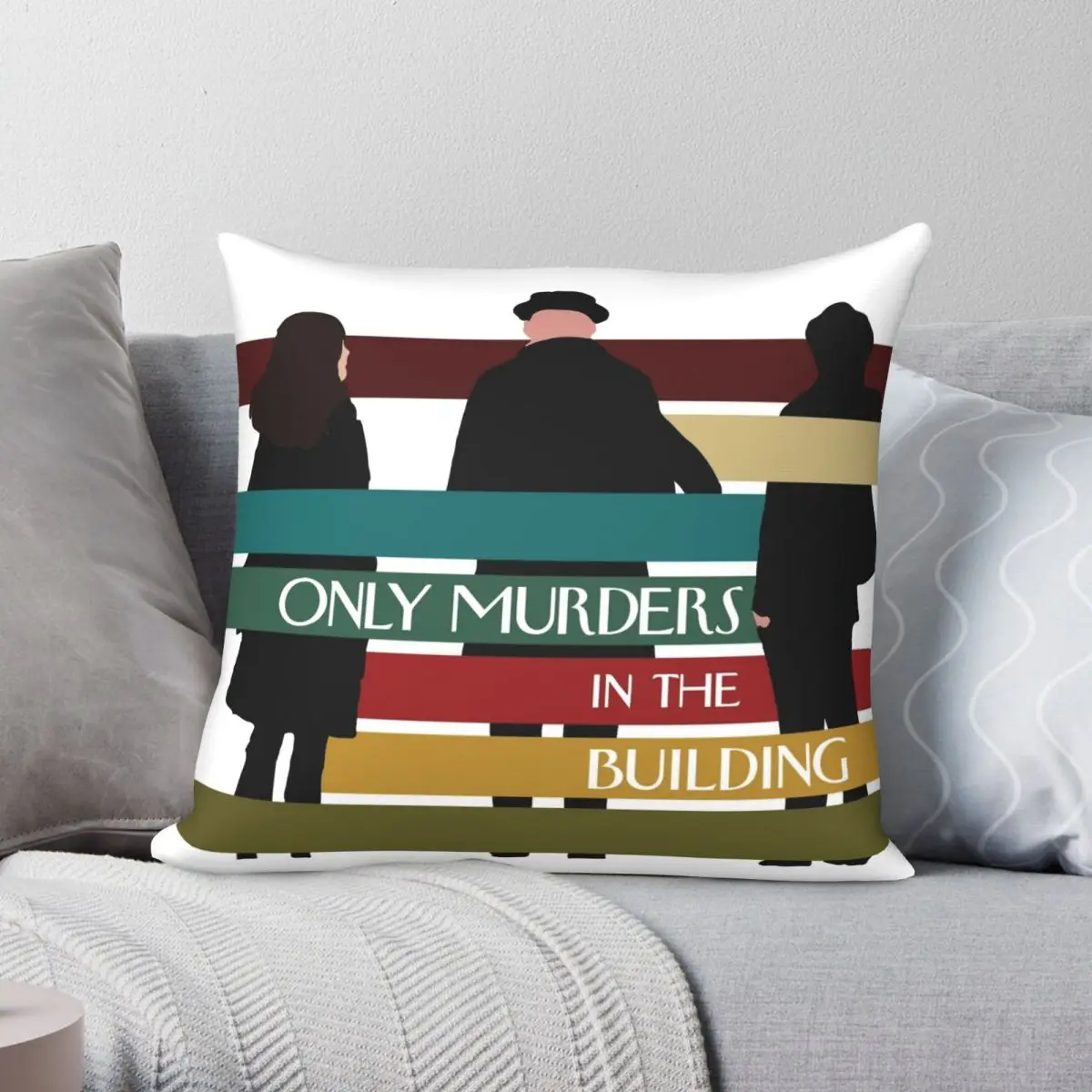 

Only Murders In The Building Square Pillowcase Polyester Linen Velvet Creative Zip Decor Throw Pillow Case Car Cushion Cover