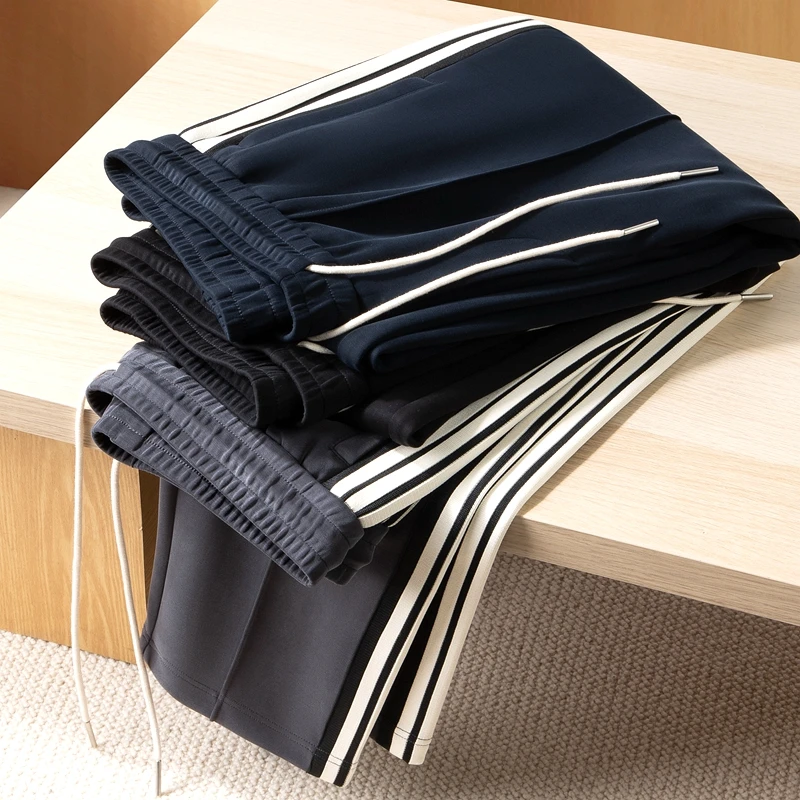 JSBD~End copper-ammonia silk blended fabric autumn men's loose straight casual pants sport pants