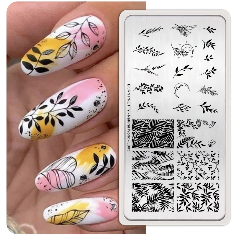 BORN PRETTY Geometry Nail Stamping Plates Marble Texture