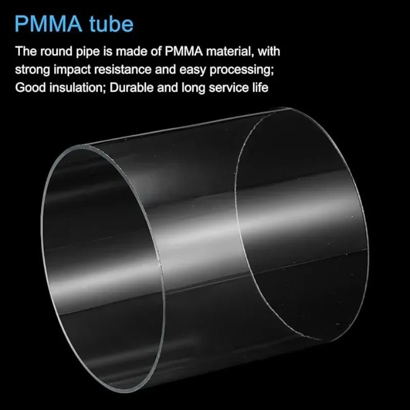 1pc 아크릴 파이프 투명 리지드 라운드 튜브 154mm(5.7) ID 160mm(5.9) OD 350mm(13.8) 램프 및 랜턴, 수냉 시스템용