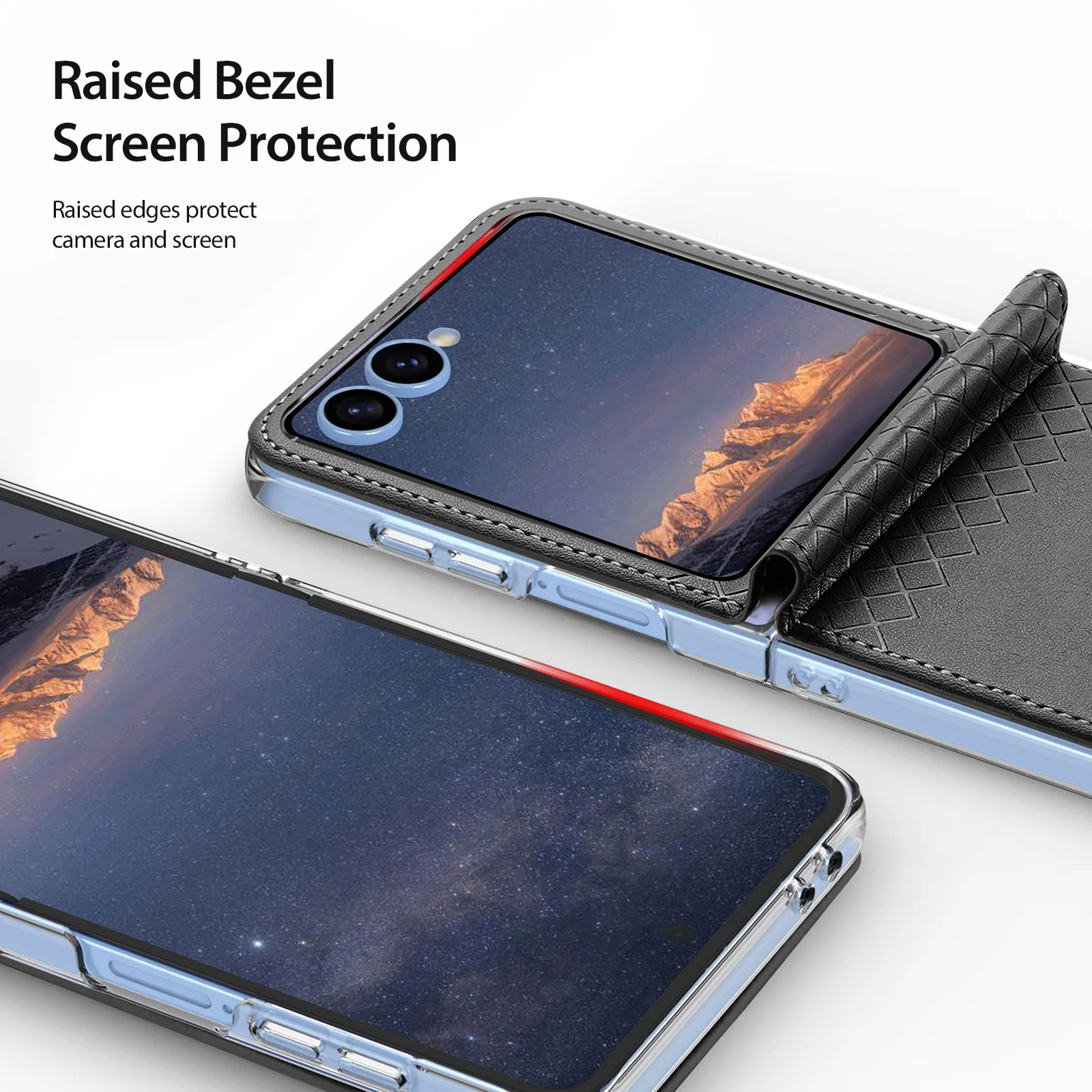 Premium Shockproof Leather Flip Phone Case - Ultra-Thin Checkered Design