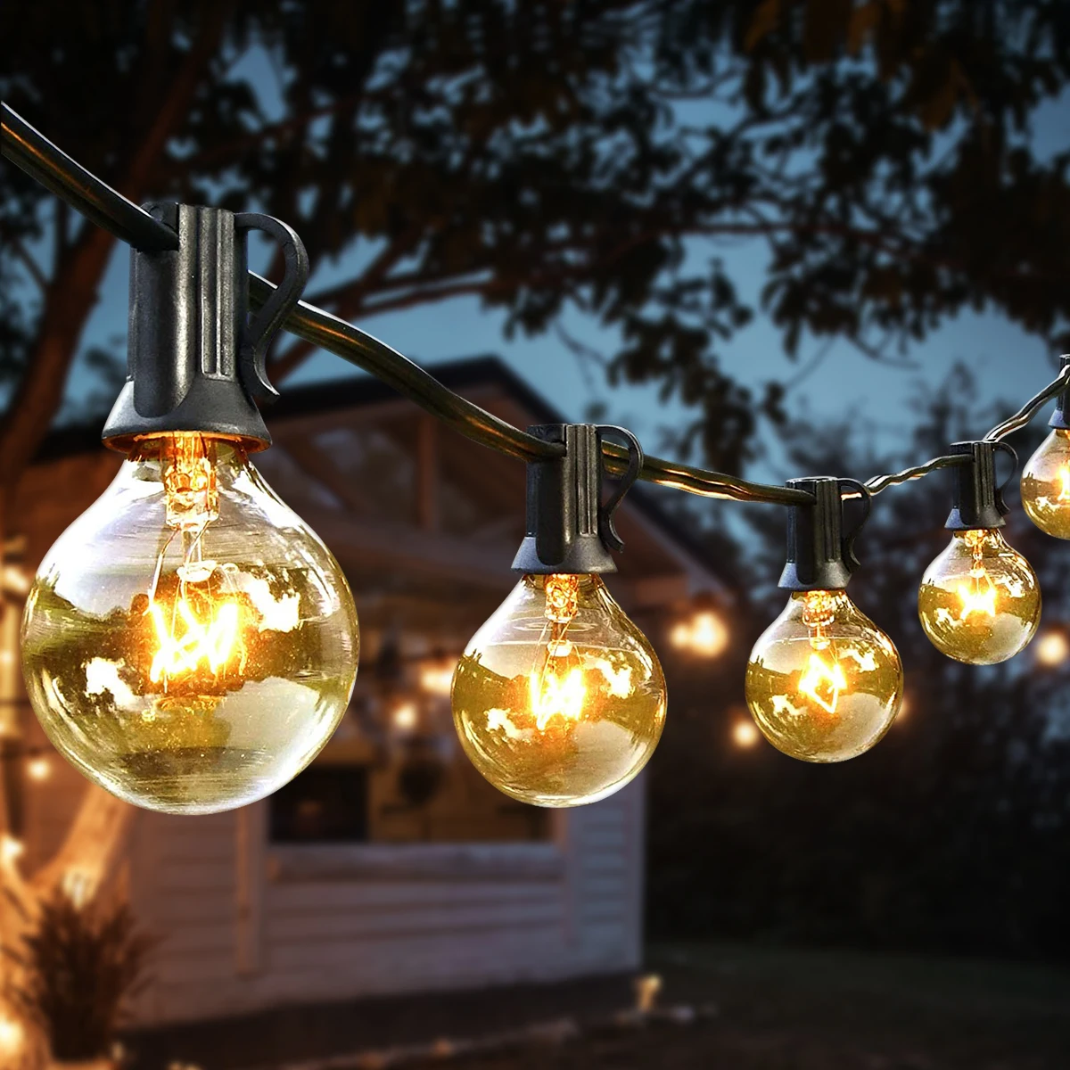 LED G40 Ball String Lights Waterproof Outdoor Garden Garland String Fairy Christmas Party Wedding Decoration 25FT 30FT 50FT