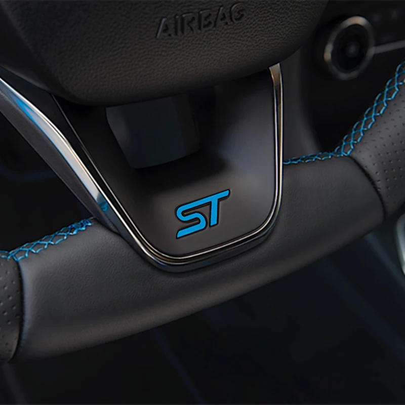 Premium ST Metal Emblem Steering Wheel Badge Sticker