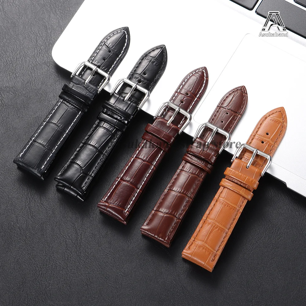 Genuine Leather Brown Watch Strap - Universal Business Style Bracelet
