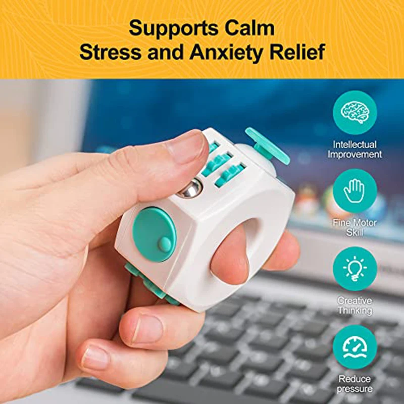 Fidget Toys,Anti Stress Toys,Mini Fingertip Toy Fidget Ring Toys Decompression Dice Autism ADHD Anxiety Stress Relief Fingertip Toys Kids Adult for Office School Traveling